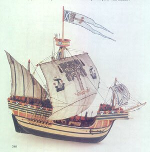 Model of the Yellow Carvel Captained by Sir Andrew Wood during the reigns of James III and IV